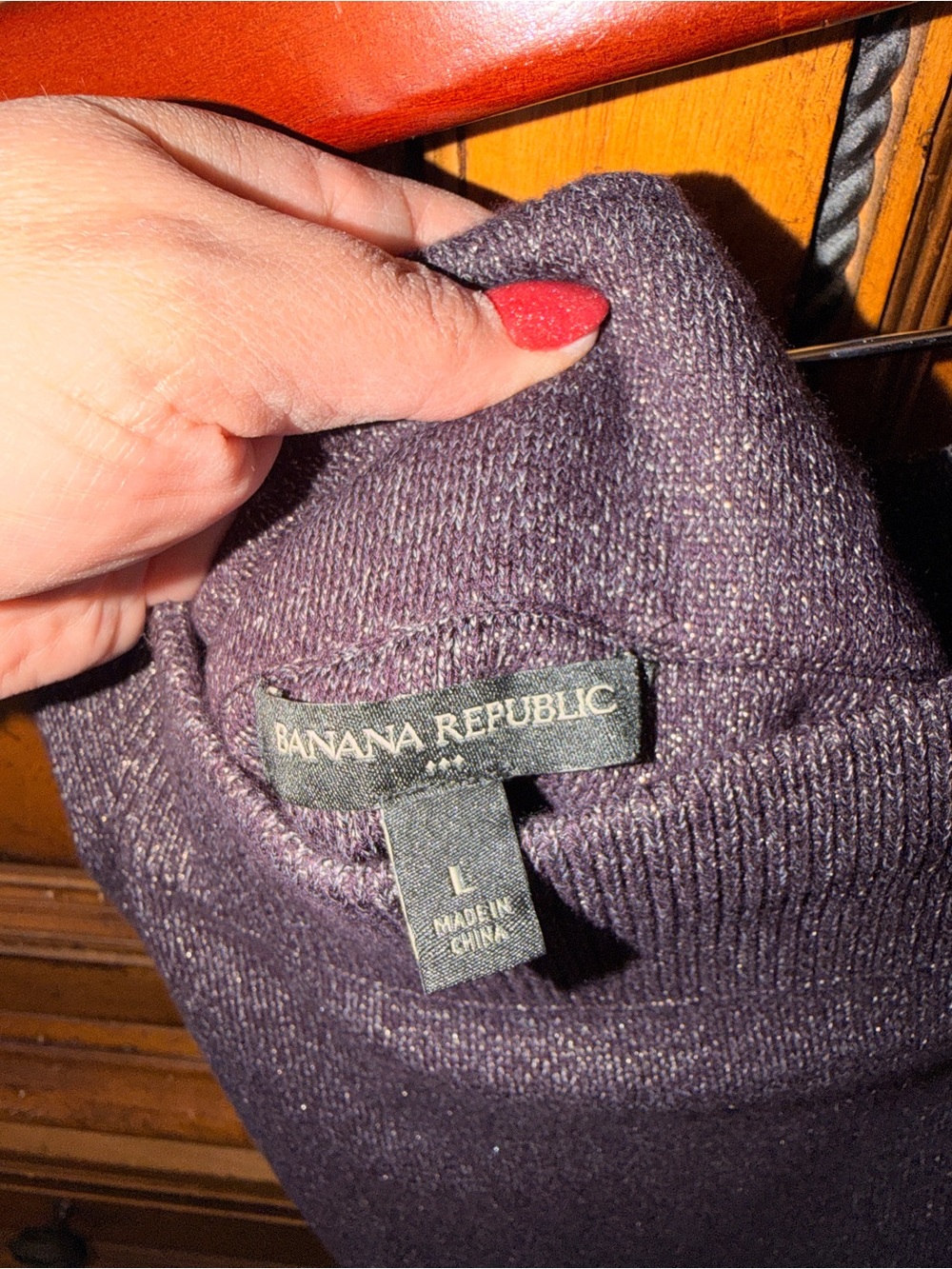 Banana Republic Heathered Plum Crewneck Sweater